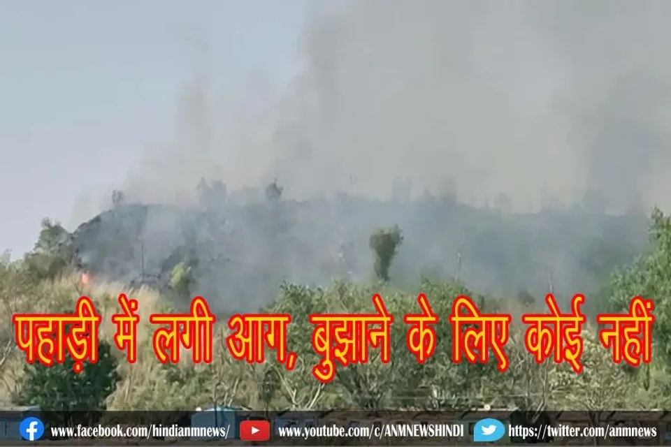 पहाड़ी में लगी आग, बुझाने के लिए कोई नहीं