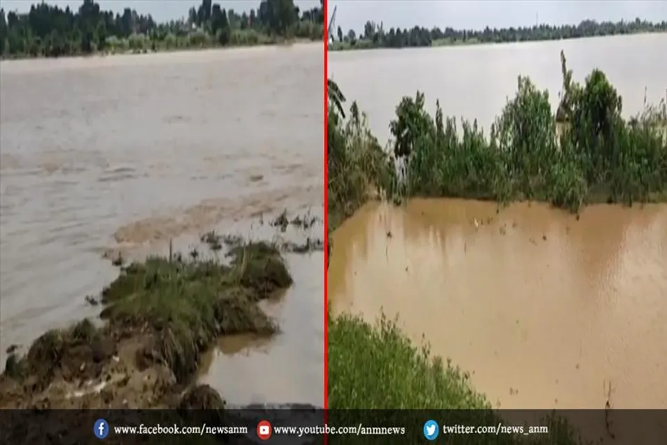 लगातार बारिश से 100 बीघा जमीन पानी में डूबा