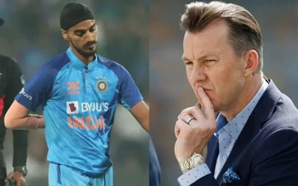 Arshdeep Singh and Brett Lee