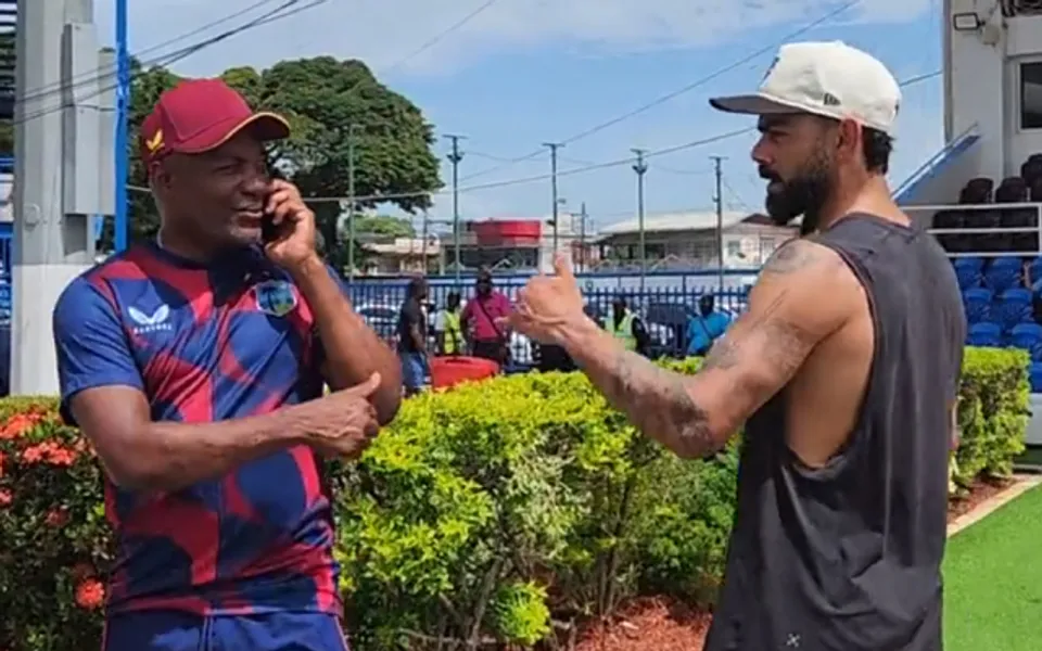 Brian Lara meets Virat Kohli