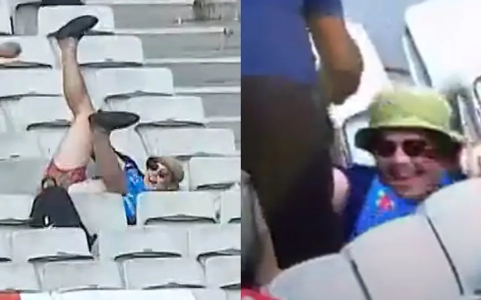 Fan's fall during England vs Ireland match