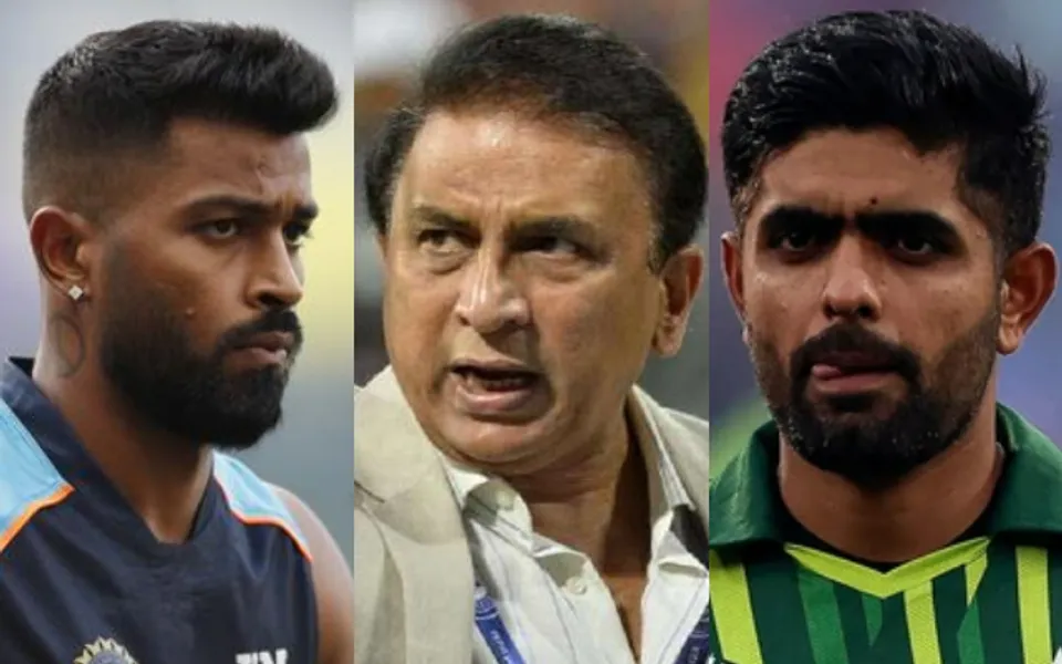 Sunil Gavaskar with Babar Azam and Hardik Pandya