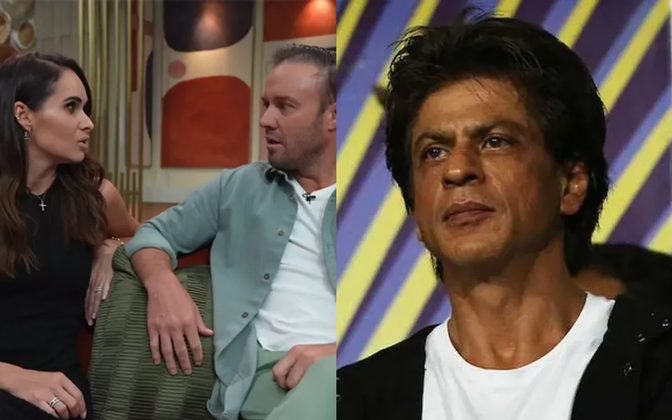 AB de Villiers, Danielle de Villiers and Shah Rukh Khan (Source - Twitter)