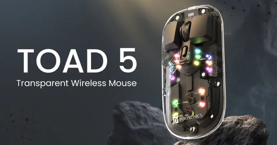 Portronics Unveils Toad 5 Transparent Wireless Mouse