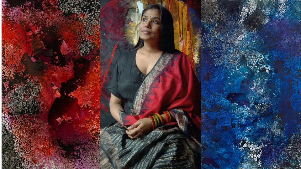 Sujata Bajaj with her 'Spacescapes' 
