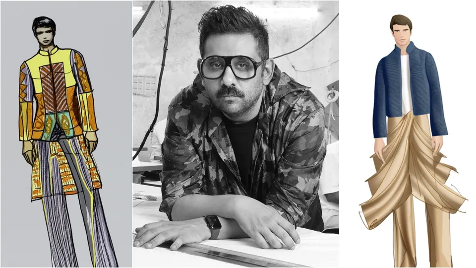 Siddartha Tytler and sketches from his 'TRIFECTA - Couture 25'