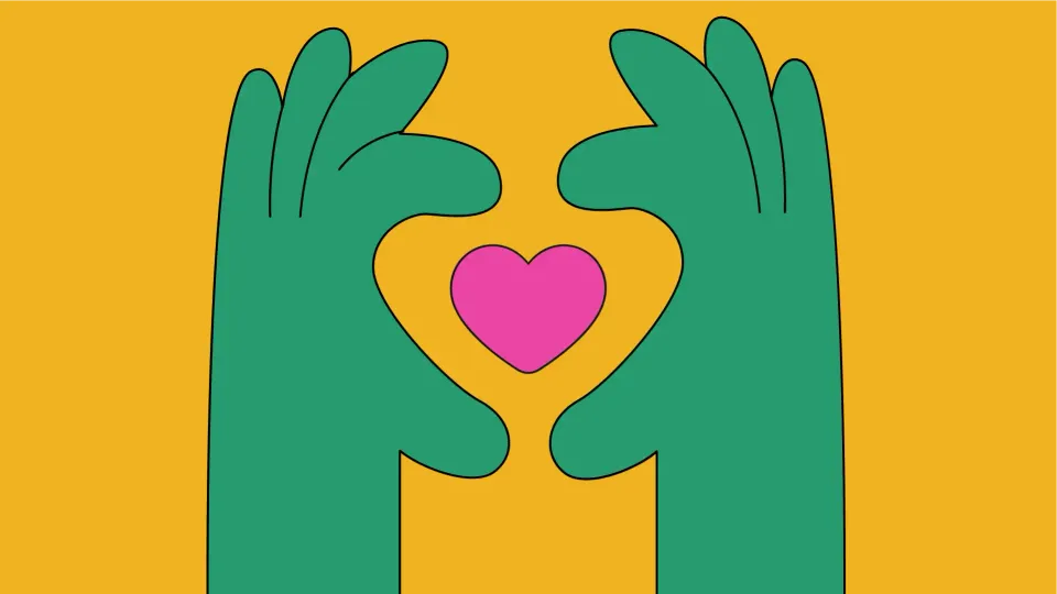 An animated representation of love, peace and kindness