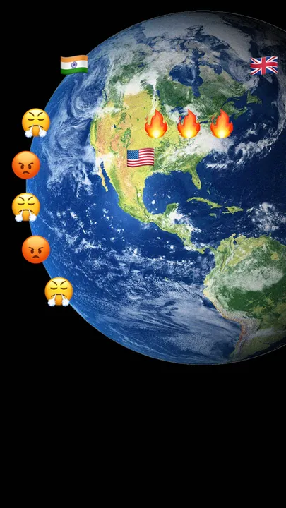 a picture of the globe with world's anger over the migrant culture