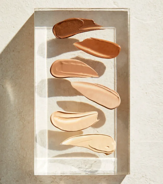 Swatches of skin tint of different shades