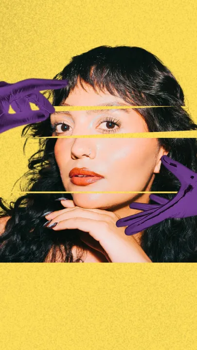 A picture of a woman with maximalist make-up, reflecting the beauty and wellness trends 2026