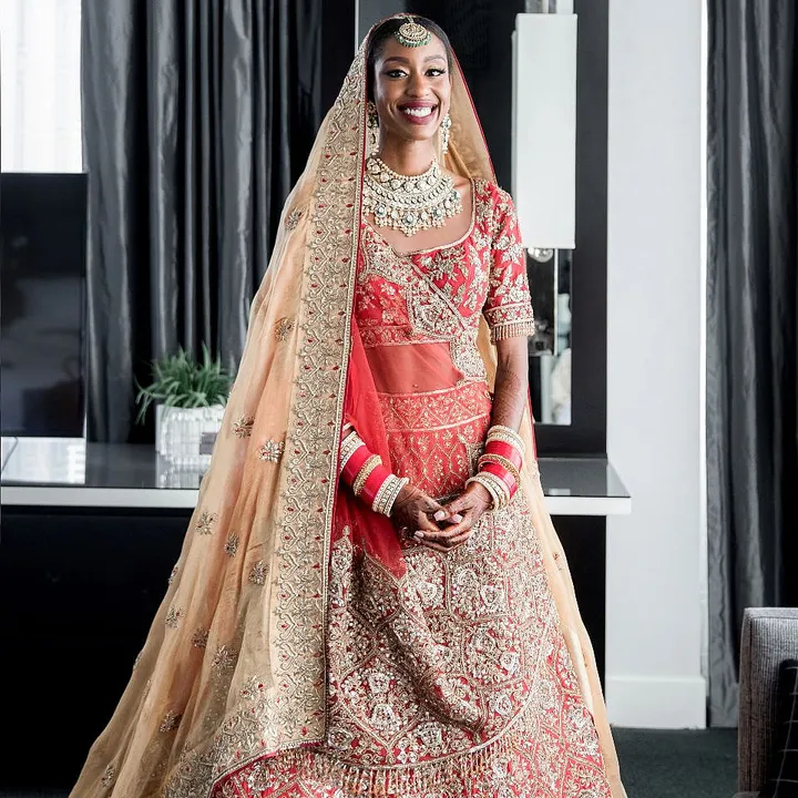 This American bride wore a Manish Malhotra lehenga for her nuptials in Philadelphia