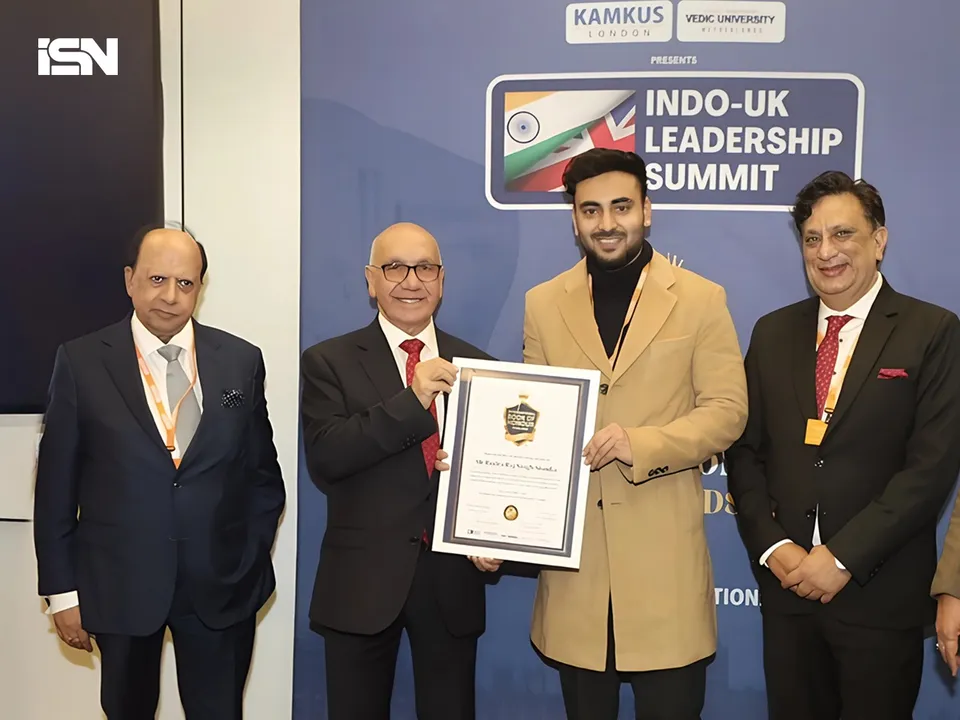 Rudra Sisodia Founder of Lake Valley Farms, Honoured at UK House of Commons