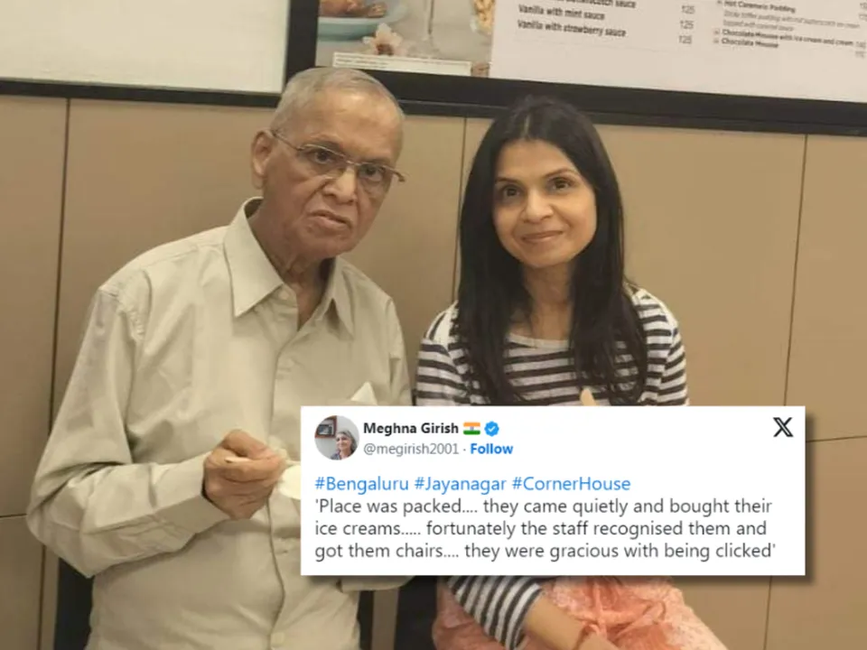 Narayana Murthy enjoys ice cream