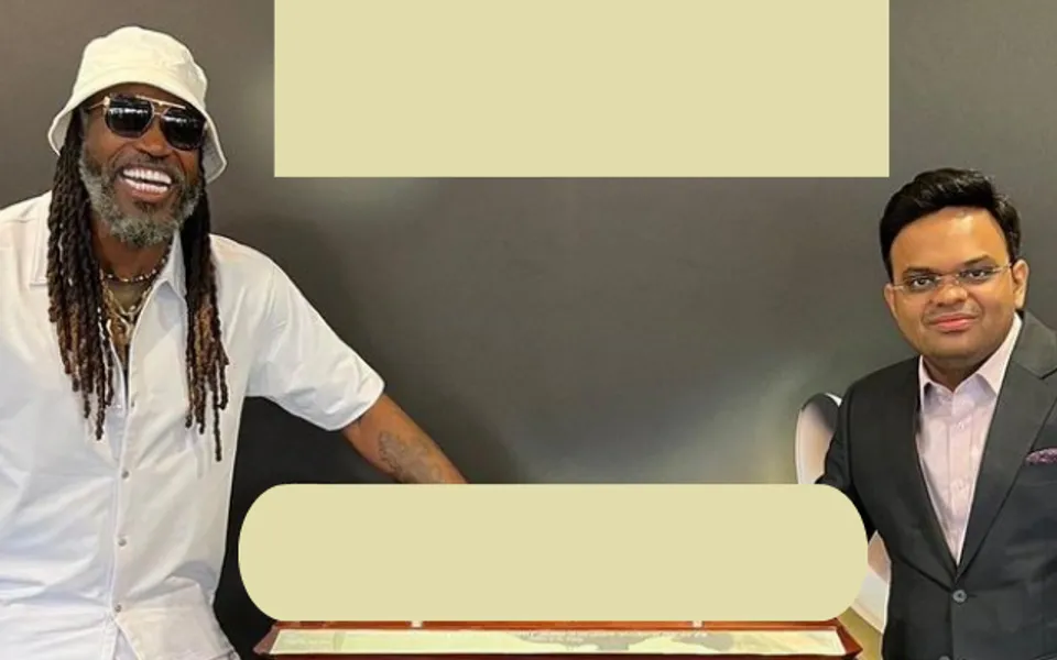 Chris Gayle and Jay Shah