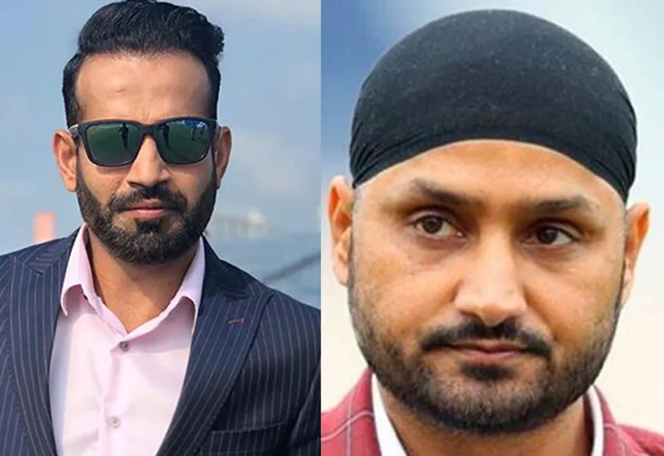 Irfan Pathan (left) and Harbhajan Singh (right)