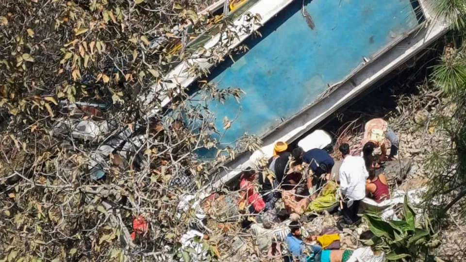 Rescue and relief work underway after a bus fell off the Jammu-Rajouri highway in a gorge near Chouki Choura area of Akhnoor, Thursday, May 30, 2024