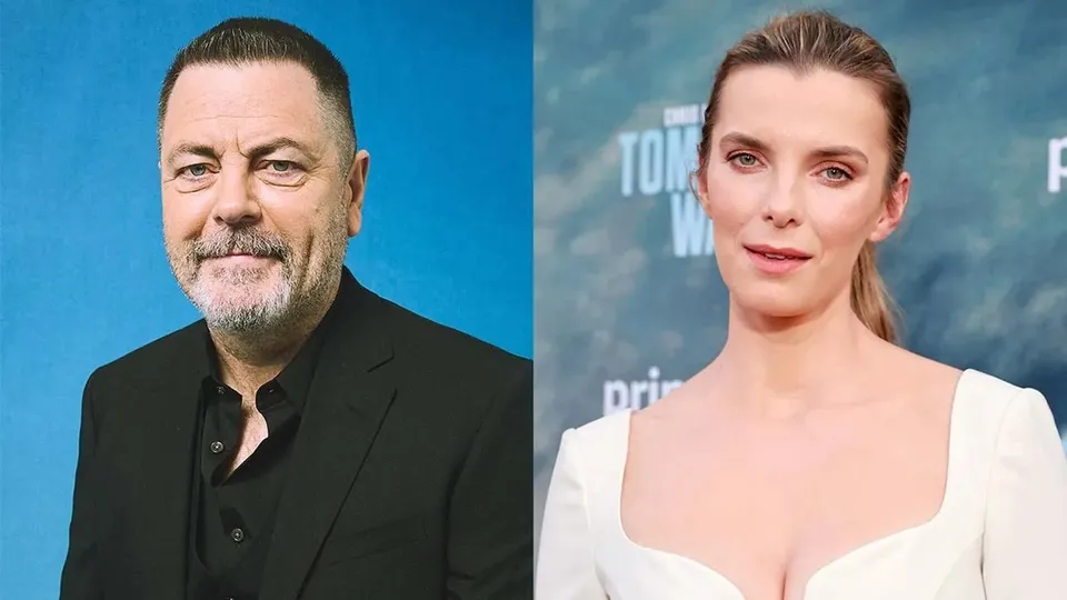 Nick Offerman and Betty Gilpin