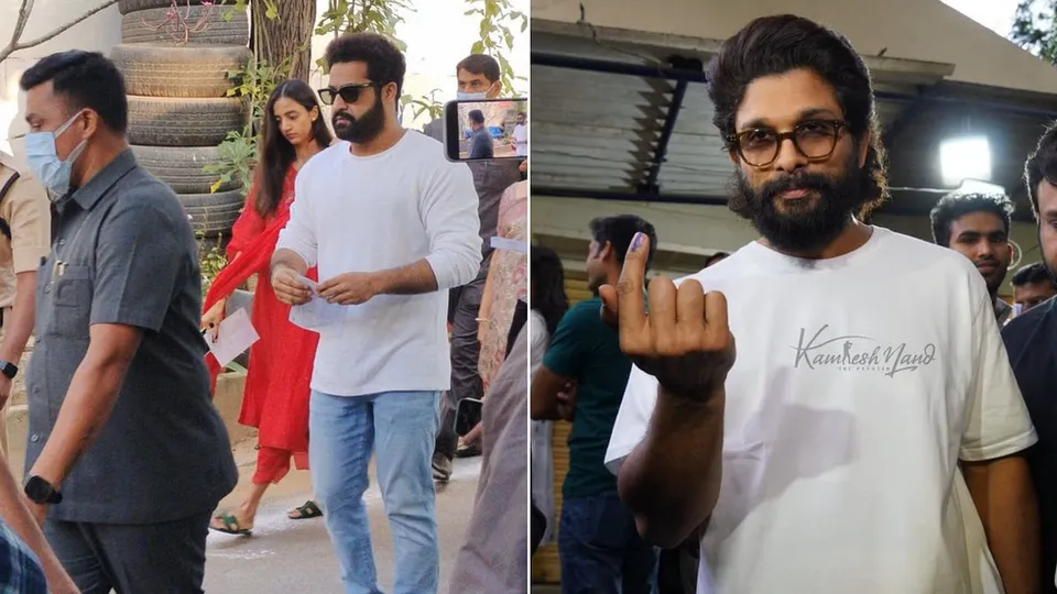 Jr NTR Allu Arjun Vote Telangana Elections