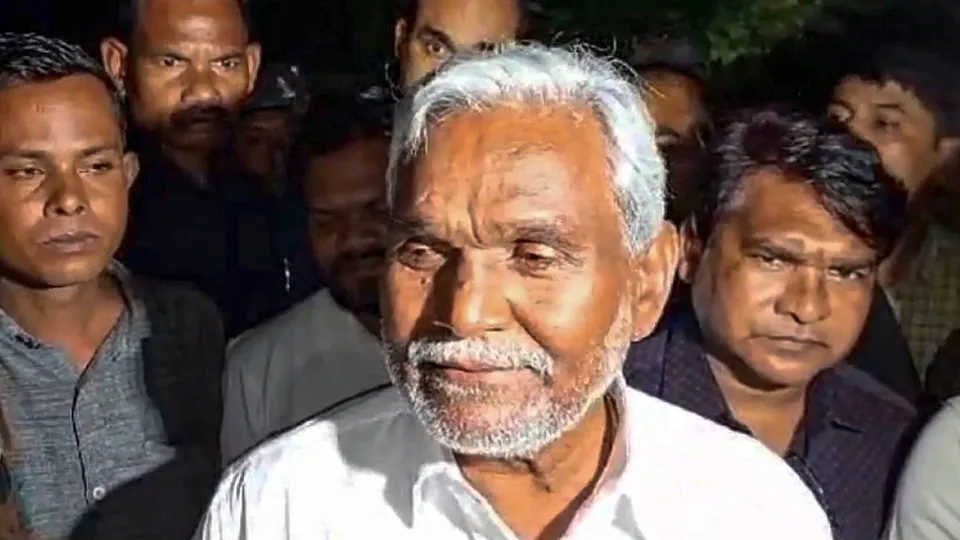 Former Jharkhand chief minister and JMM leader Champai Soren arrives at his native village, in Seraikela Kharsawan district
