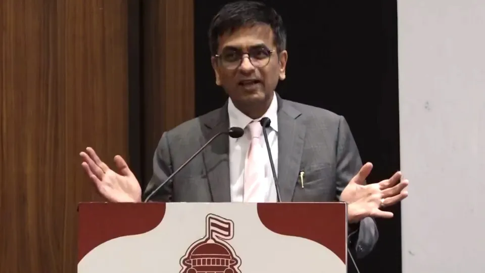 Chief Justice of India D Y Chandrachud addresses the 1st SCAORA International Legal Conference, in Panaji, Goa, Saturday, Oct 19, 2024.