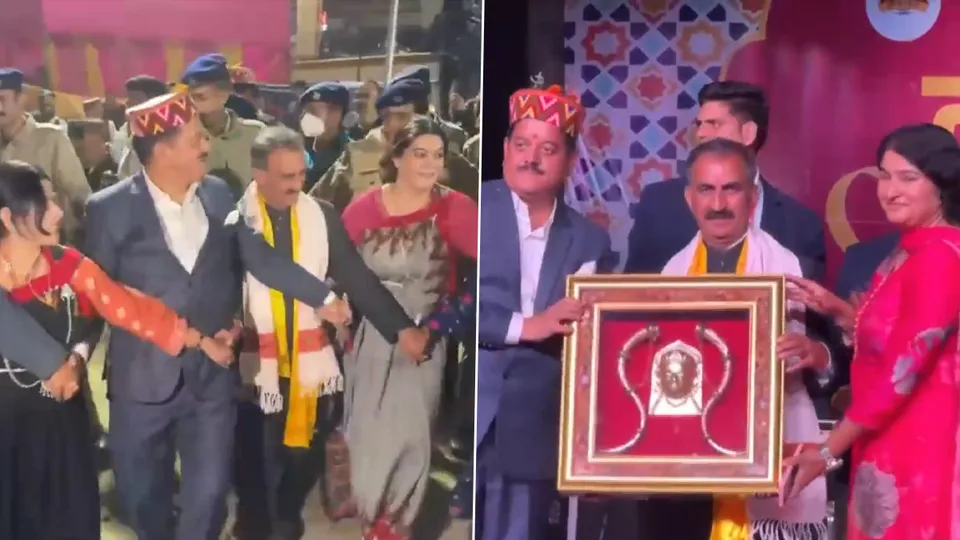 Himachal Pradesh Chief Minister Sukhvinder Singh Sukhu at  final cultural evening of the International Kullu Dussehra 2024