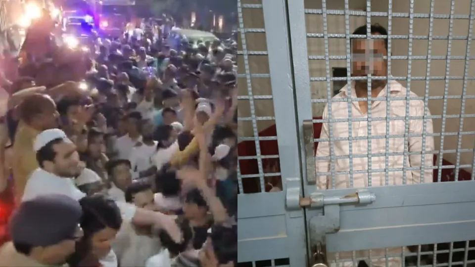 Protests erupted in Budhana town on Sunday