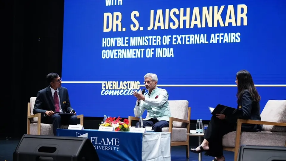 S Jaishankar at FLAME University, Pune, on October 26, 2024