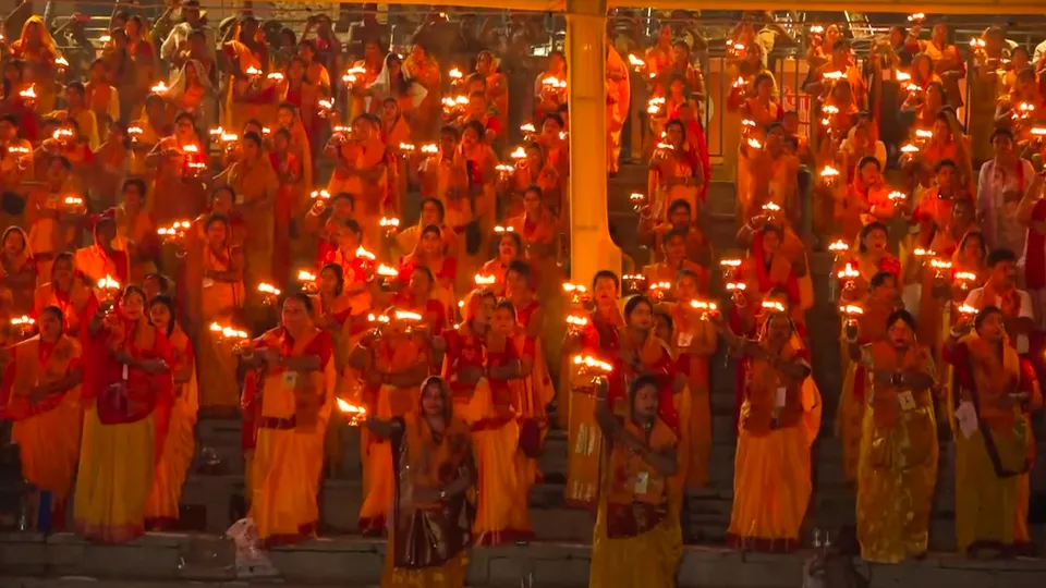 Participants during rehearsal of 'Deepotsav', in Ayodhya, Tuesday, Oct. 29, 2024.