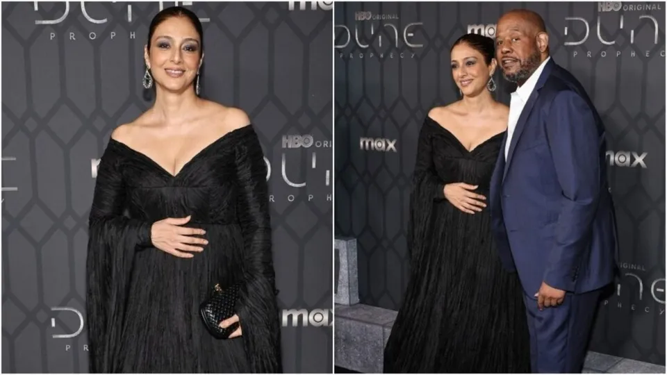Tabu dazzles at New York premiere of 'Dune: Prophecy' in Abu Jani Sandeep Khosla outfit