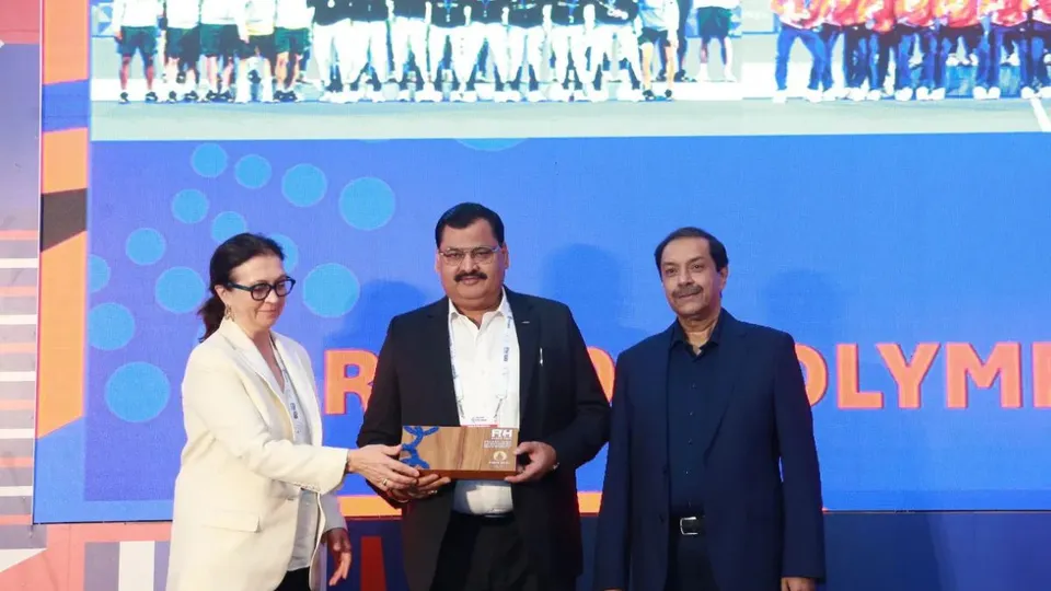 Indian men's hockey team members being honoured