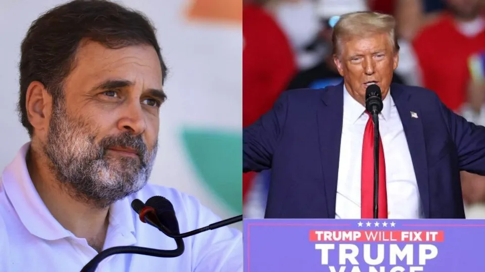 Leader of Opposition in the Lok Sabha Rahul Gandhi and US President-elect Donald Trump