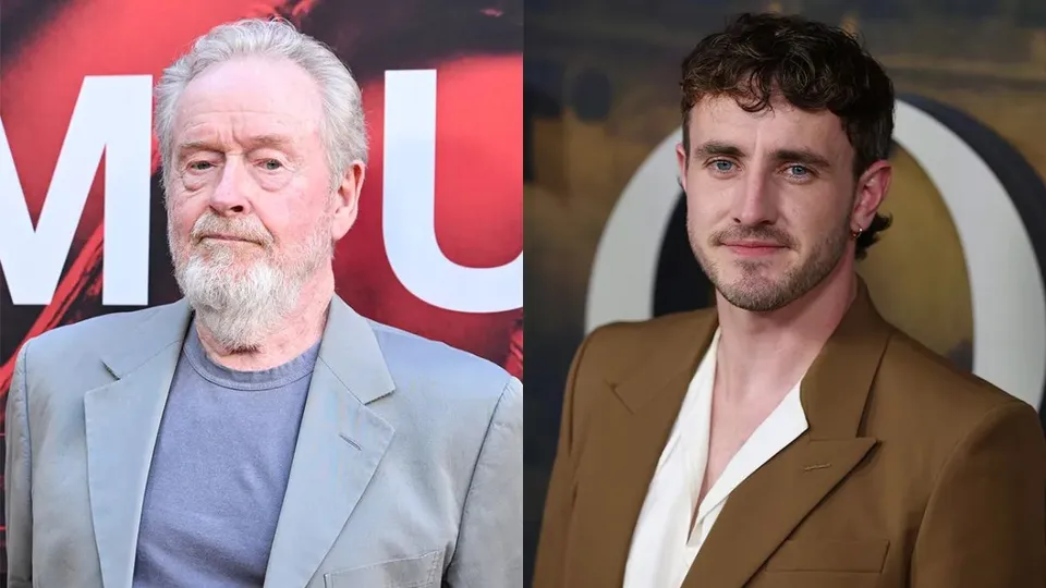 Paul Mescal and Ridley Scott