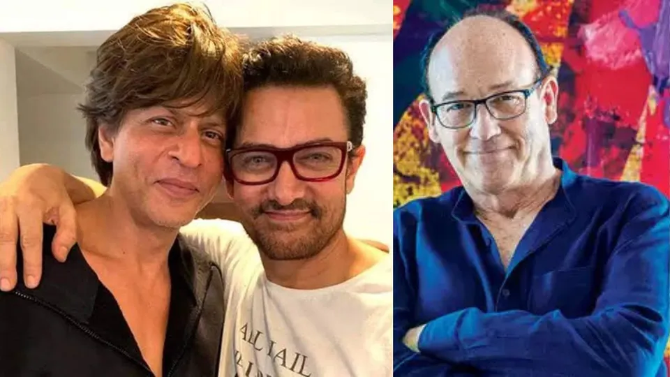 Director Chuck Russell, Aamir Khan and Shah Rukh Khan