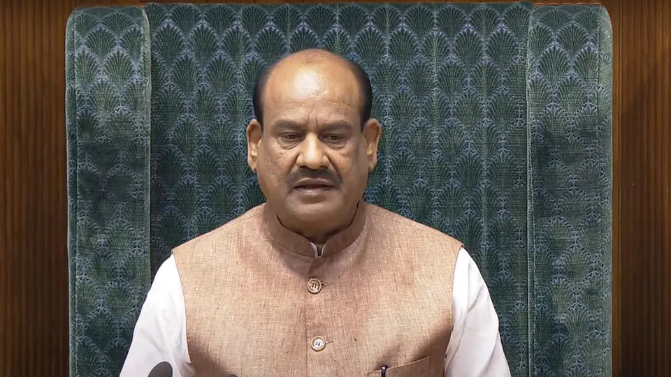Lok Sabha Speaker Om Birla in the House during the first day of the Winter session of Parliament, in New Delhi, Monday, Nov. 25, 2024.