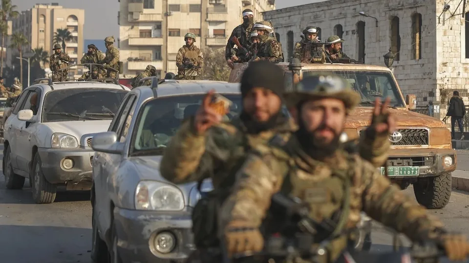 Rebels on the streets of Hama, Syria on Friday, December 6, 2024.