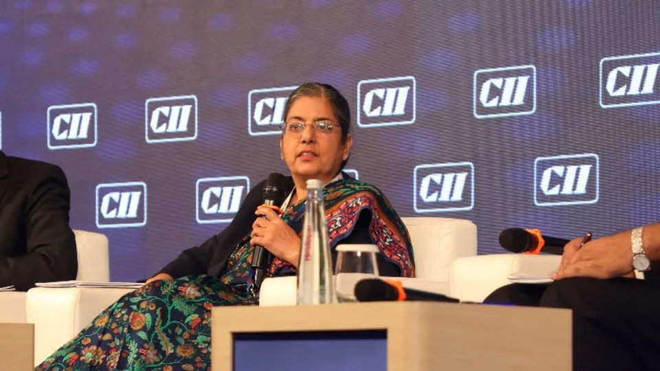 CCI Chairperson Ravneet Kaur speaking at a CII event, in New Delhi