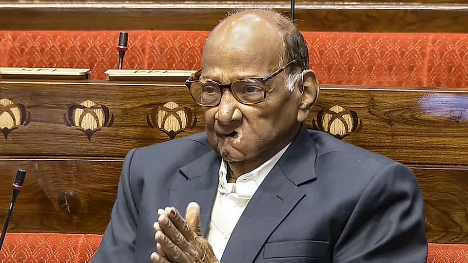 NCP chief Sharad Pawar in the Rajya Sabha during the Winter session of Parliament, in New Delhi, Thursday, Dec. 12, 2024.
