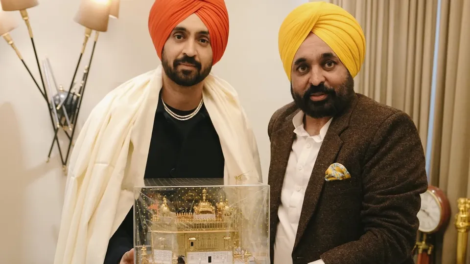 Diljit Dosanjh called upon Bhagwant Mann in Chandigarh on Friday, December 13, 2024.