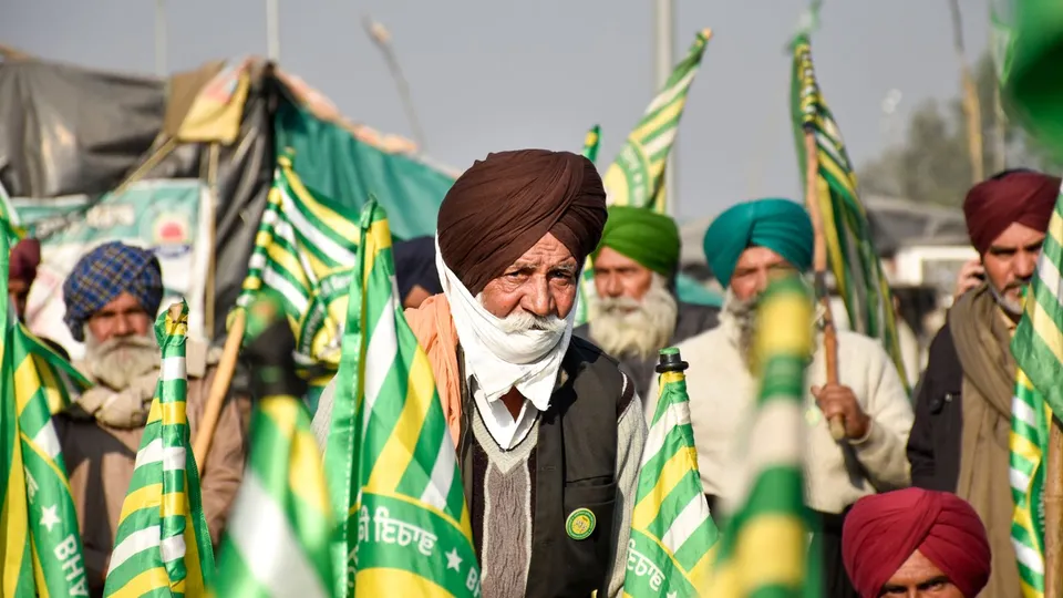 Farmers gather at their protest site at Shambhu border, in Patiala district, Punjab, Saturday, Dec. 14, 2024.
