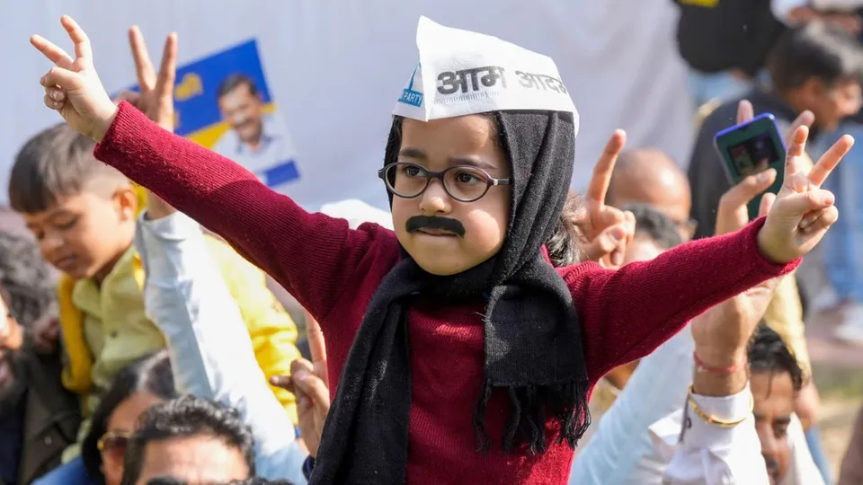 Delhi Elections Baby Kejriwal Child Kejriwal AAP Aam Aadmi Party