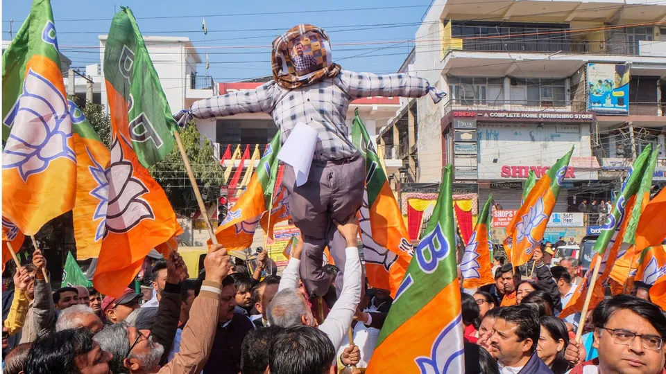 BJP Protest Delhi Assembly Elections