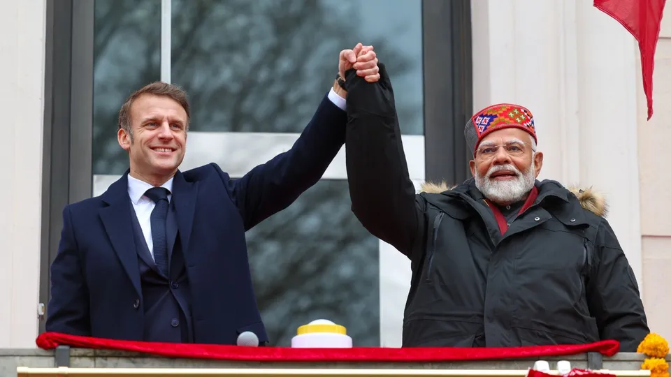 Narendra Modi Emmanuel Macron Marseille