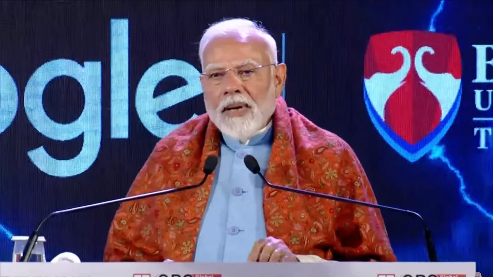 Narendra Modi at ET Now Global Business Summit in New Delhi on Saturday, Feb 15, 2025.