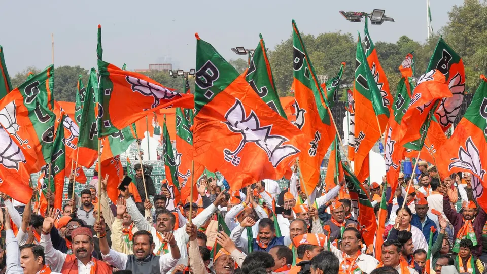 Ramlila Maidan Delhi BJP flag BJP Party BJP image