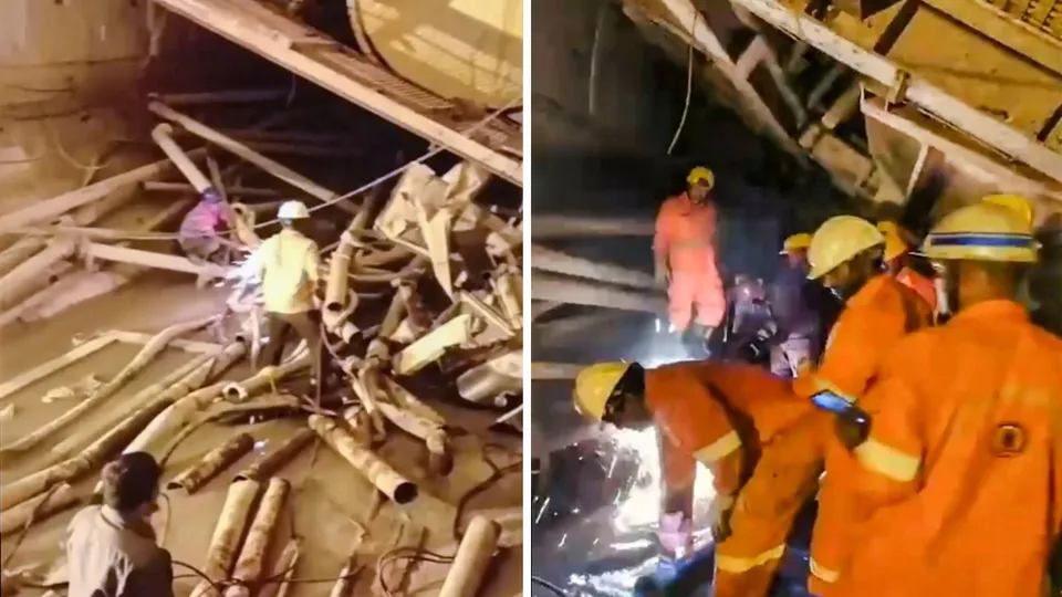 SLBC Tunnel Collapse Telangana tunnel collapse