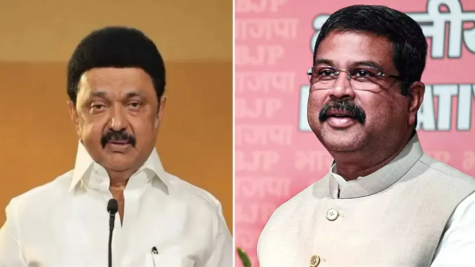 (L) MK Stalin (R) Dharmendra Pradhan image 2
