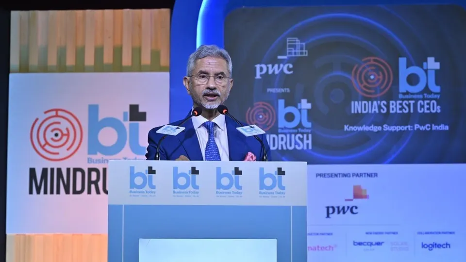 S Jaishankar addresses Business Today Vucanomics 2025 on the subject ‘Diplomacy in the Age of Disruptions’ in Mumbai on Saturday, March 22, 2025.