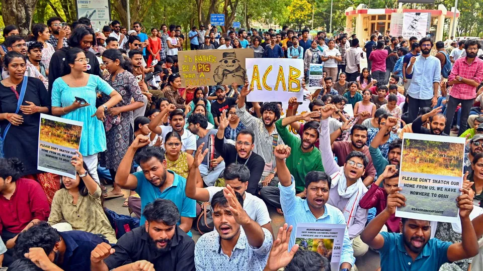 University of Hyderabad university students protest