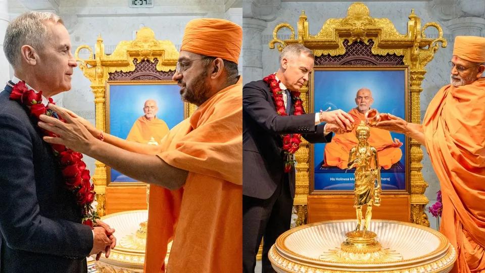 Canada Mark Carney BAPS Shri Swaminarayan Mandir