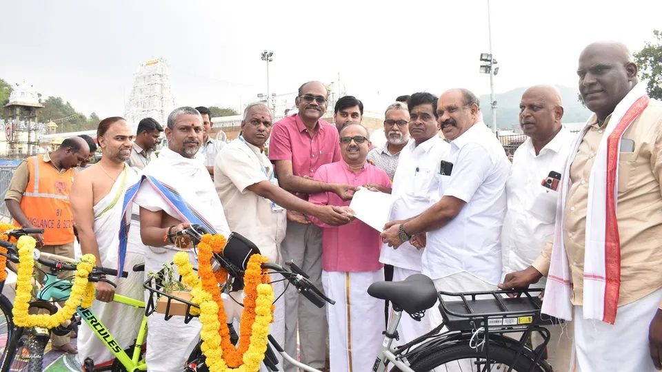 100 bicycles donated to Tirupati temple